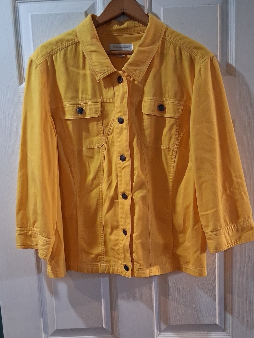 Christopher & Banks Bright Yellow Jean Jacket